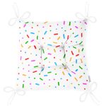 Rengarenk Nokta Ve Çizgi Motifli Dijital Baskılı Özel Tasarım Modern Pofuduk Sandalye Minderi Realhomes