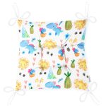 Sevimli Dinozor Temalı Dijital Baskılı Özel Tasarım Modern Pofuduk Sandalye Minderi Realhomes