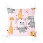 Sevimli Zürafa Su Aygırı Ve Fil Motifli Dijital Baskılı Özel Tasarım Modern Pofuduk Sandalye Minderi Realhomes