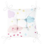 Sevimli Bulut Temalı Dijital Baskılı Özel Tasarım Modern Pofuduk Sandalye Minderi Realhomes