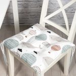 - Печать - Realhomes  Balina Ve Balon Motifli Dijital Baskılı Özel Tasarım Modern Pofuduk Sandalye Minderi Realhomes