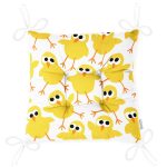 - seamless-presents2 - Realhomes  Sarı Civciv Desenli Dijital Baskılı Özel Tasarım Modern Pofuduk Sandalye Minderi Realhomes