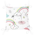 - SP-stock - Realhomes  Gökkuşağı Ve Bulut Temalı Dijital Baskılı Özel Tasarım Modern Pofuduk Sandalye Minderi Realhomes