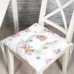 - Baby giraffe tribal with seamless pattern - Realhomes Sevimli Geyik Desenli Dijital Baskılı Özel Tasarım Modern Pofuduk Sandalye Minderi Realhomes