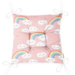 - Pofi-1303-Gorsel-2 - Realhomes  Gökkuşağı Ve Bulut Motifli Dijital Baskılı Özel Tasarım Modern Pofuduk Sandalye Minderi Realhomes