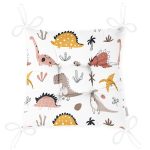 - dino - Realhomes  Dinozor Desenli Dijital Baskılı Özel Tasarım Modern Pofuduk Sandalye Minderi Realhomes