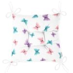 - Mobile - Realhomes Rengarenk Kelebek Motifli Dijital Baskılı Özel Tasarım Modern Pofuduk Sandalye Minderi Realhomes