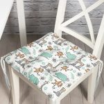 - Pofi-1336-Gorsel - Realhomes  Sevimli Zürafa Ve Maymun Desenli Dijital Baskılı Özel Tasarım Modern Pofuduk Sandalye Minderi Realhomes