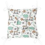 - Pofi-1336-Gorsel-2 - Realhomes  Sevimli Zürafa Ve Maymun Desenli Dijital Baskılı Özel Tasarım Modern Pofuduk Sandalye Minderi Realhomes