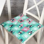 Penguen Temalı Çocuk Odası Dijital Baskılı Özel Tasarım Modern Pofuduk Sandalye Minderi Realhomes