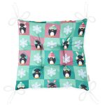 Penguen Temalı Çocuk Odası Dijital Baskılı Özel Tasarım Modern Pofuduk Sandalye Minderi Realhomes