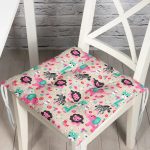 - Basic CMYK - Realhomes Rengarenk Orman Hayvanları Motifli Dijital Baskılı Özel Tasarım Modern Pofuduk Sandalye Minderi Realhomes