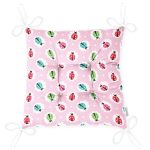 - Baskı - Realhomes Rengarenk Uğur Böcekleri Desenli Dijital Baskılı Özel Tasarım Modern Pofuduk Sandalye Minderi Realhomes