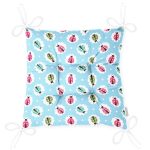 - dot ladybug - Realhomes Rengarenk Uğur Böcekleri Desenli Dijital Baskılı Özel Tasarım Modern Pofuduk Sandalye Minderi Realhomes