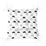 - ДЕТСКИЕ ПАТТЕРНЫ НАБОРЫ ИТОГ ИТОГ - Realhomes Siyah Beyaz Bulut Motifli Dijital Baskılı Özel Tasarım Modern Pofuduk Sandalye Minderi Realhomes