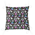 - Печать - Realhomes  Unicorn Ve Donut Desenli Dijital Baskılı Özel Tasarım Modern Pofuduk Sandalye Minderi Realhomes