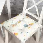 - Print - Realhomes Fil Ve Zürafa Desenli Dijital Baskılı Özel Tasarım Modern Pofuduk Sandalye Minderi Realhomes