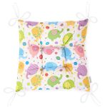 Rengarenk Sevimli Fil Desenli Dijital Baskılı Özel Tasarım Modern Pofuduk Sandalye Minderi Realhomes