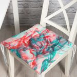 Kırmızı Mavi Duman Desenli Dijital Baskılı Modern Modern Pofuduk Sandalye Minderi Realhomes