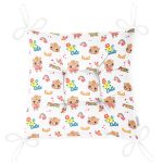 Sevimli Ayıcık Desenli Dijital Baskılı Özel Tasarım Modern Pofuduk Sandalye Minderi Realhomes