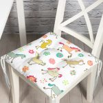 - Pofi-1396-Gorsel - Realhomes Rengarenk Sevimli At Desenli Dijital Baskılı Özel Tasarım Modern Pofuduk Sandalye Minderi Realhomes