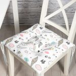 - unicorn dreams pattern - Realhomes Gökkuşağı Bulut Ve Unicorn Desenli Dijital Baskılı Özel Tasarım Modern Pofuduk Sandalye Minderi Realhomes