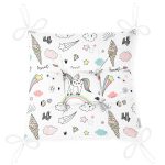- unicorn dreams pattern - Realhomes Gökkuşağı Bulut Ve Unicorn Desenli Dijital Baskılı Özel Tasarım Modern Pofuduk Sandalye Minderi Realhomes
