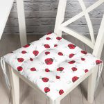 - божья коровка фон - Realhomes Uğurböcekleri Desenli Dijital Baskılı Özel Tasarım Modern Pofuduk Sandalye Minderi Realhomes