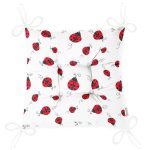 - божья коровка фон - Realhomes Uğurböcekleri Desenli Dijital Baskılı Özel Tasarım Modern Pofuduk Sandalye Minderi Realhomes