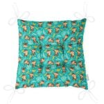 - Basic RGB - Realhomes  Maymun Ve Muz Desenli Dijital Baskılı Özel Tasarım Modern Pofuduk Sandalye Minderi Realhomes