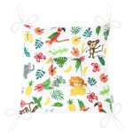 Orman Temalı Sevimli Hayvanlar Desenli Dijital Baskılı Özel Tasarım Modern Pofuduk Sandalye Minderi Realhomes