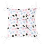 Pembe Mavi Pati Desenli Dijital Baskılı Özel Tasarım Modern Pofuduk Sandalye Minderi Realhomes