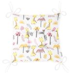 - Seamless pattern with cute giraffe - Realhomes Palmiye Zürafa Desenli Dijital Baskılı Özel Tasarım Modern Pofuduk Sandalye Minderi Realhomes