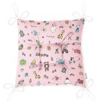 - Print - Realhomes Pembe Zeminde Bebek Oyuncakları Dijital Baskılı Özel Tasarım Modern Pofuduk Sandalye Minderi Realhomes