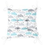 - Print - Realhomes Gökyüzü Ve Bulutlar Temalı Dijital Baskılı Özel Tasarım Modern Pofuduk Sandalye Minderi Realhomes