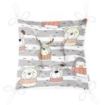 - Печать - Realhomes Atkılı Sevimli Hayvanlar Temalı Dijital Baskılı Özel Tasarım Modern Pofuduk Sandalye Minderi Realhomes