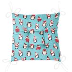 - все пингвины - Realhomes Atkı Ve Bereli Penguen Temalı Dijital Baskılı Özel Tasarım Modern Pofuduk Sandalye Minderi Realhomes