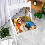 - Pofi-1555-Gorsel-1 - Realhomes Osmanlı Desenli Kadın Dijital Baskılı Modern Modern Pofuduk Sandalye Minderi Realhomes