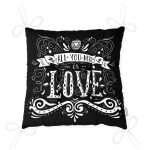 - Pofi-2005-Gorsel-2 - Realhomes Siyah Love Dijital Baskılı Modern Pofuduk Sandalye Minderi Realhomes