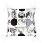 Yuvarlak Desenli Modern Dijital Baskılı Modern Pofuduk Sandalye Minderi Realhomes