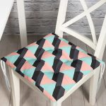 Üçgen Motifli Modern Dijital Baskılı Pofuduk Sandalye Minderi Realhomes