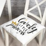 - Pofi-2134-Gorsel - Realhomes  Lovely Little Princess Yazılı Dijital Baskılı Modern Pofuduk Sandalye Minderi Realhomes