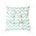 - Pofi-2145-Gorsel-2 - Realhomes Realhomes Zikzak Zeminli Kuğu Desenli Dijital Baskılı Modern Pofuduk Sandalye Minderi Realhomes