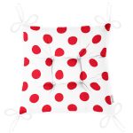 Kırmızı Puantiyeli Dijital Baskılı Modern Pofuduk Sandalye Minderi Realhomes