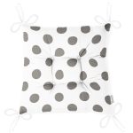 Gri Puantiyeli Dijital Baskılı Modern Pofuduk Sandalye Minderi Realhomes