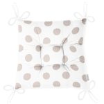 Gri Renkli Puantiyeli Dijital Baskılı Modern Pofuduk Sandalye Minderi Realhomes