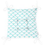 Mavi Geometrik Desenli Dijital Baskılı Modern Pofuduk Sandalye Minderi Realhomes