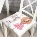 - Pofi-2182-Gorsel - Realhomes Sevimli Kız Motifli Dijital Baskılı Modern Pofuduk Sandalye Minderi Realhomes