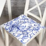 Modern Sarmaşık Desenli Dijital Baskılı Modern Pofuduk Sandalye Minderi Realhomes