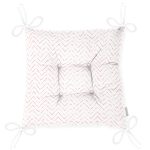 Fuşya Renkli Zikzak Desenli Dijital Baskılı Modern Pofuduk Sandalye Minderi Realhomes